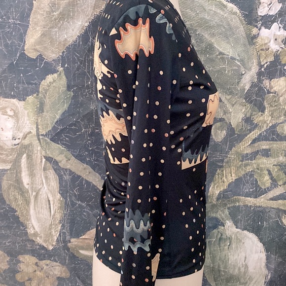 Vintage Limerix mesh long sleeve top abstract 12 small - Picture 3 of 7
